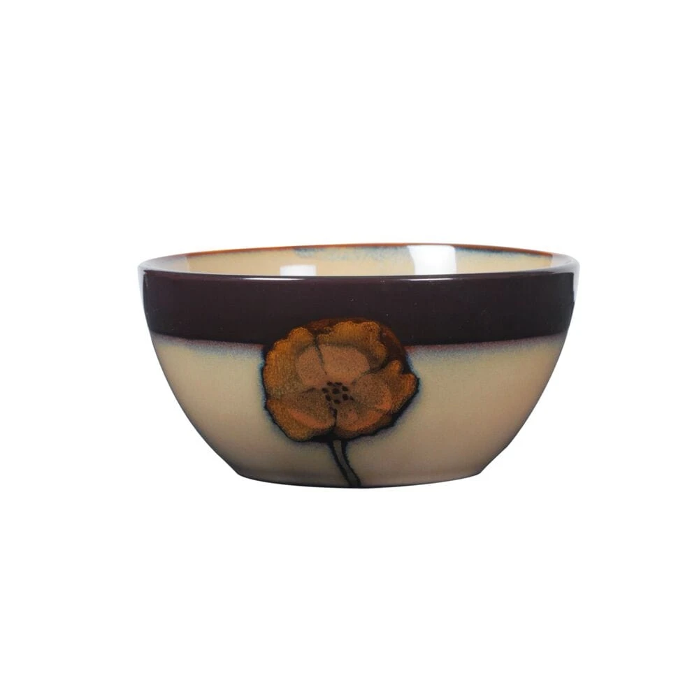 Painted Poppies Set Of 4 Soup Cereal Bowls 5 Painted Poppies Set Of 4 Soup Cereal Bowls - Image 3
