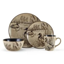 Mossy Oak Animal Print 16 Piece Dinnerware Set, Service For 4 16 Mossy Oak Animal Print 16 Piece Dinnerware Set, Service For 4 -Kitchen Supplies Store 5138758 4pc Duck onWhite