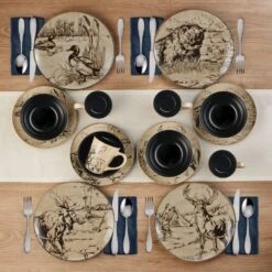 Mossy Oak Animal Print 16 Piece Dinnerware Set, Service For 4 12 Mossy Oak Animal Print 16 Piece Dinnerware Set, Service For 4 -Kitchen Supplies Store 5138758 Web Lifestyle