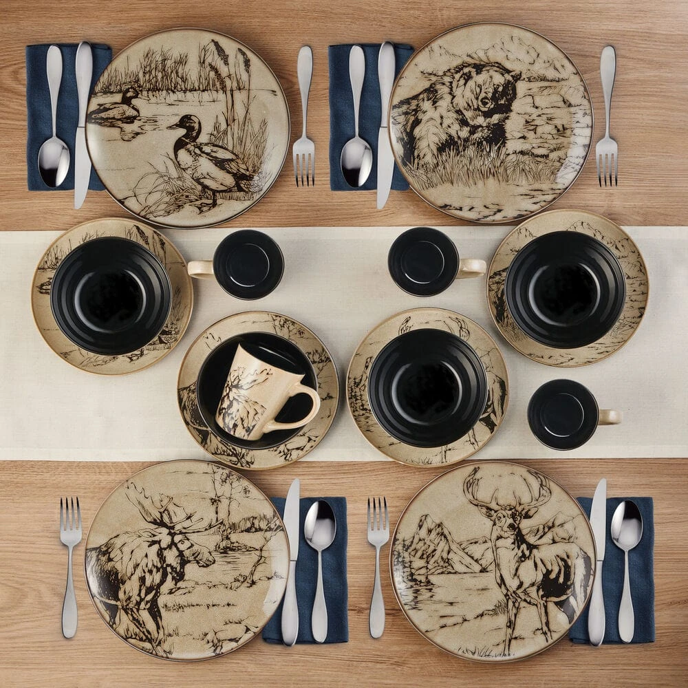 Mossy Oak Animal Print 16 Piece Dinnerware Set, Service For 4 5 Mossy Oak Animal Print 16 Piece Dinnerware Set, Service For 4 - Image 3