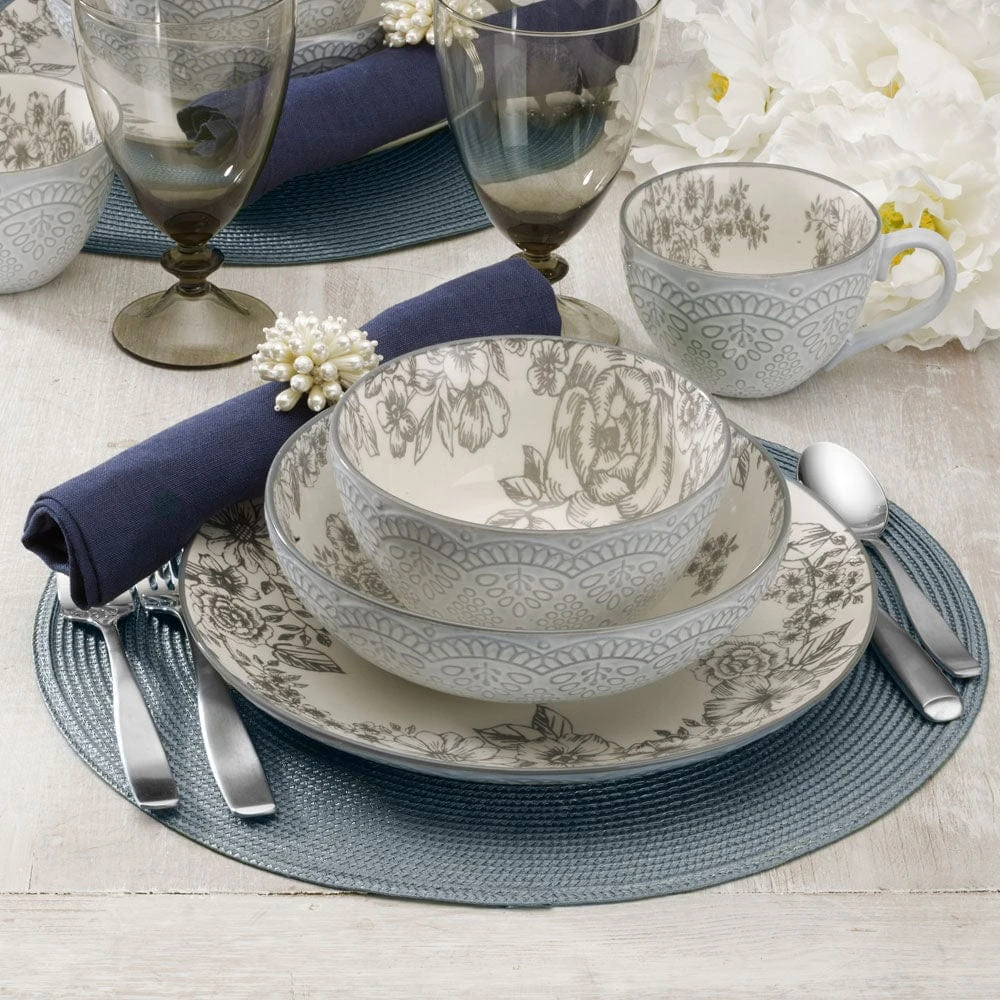 Gabriela Gray 16 Piece Dinnerware Set, Service For 4 4 Gabriela Gray 16 Piece Dinnerware Set, Service For 4 - Image 2