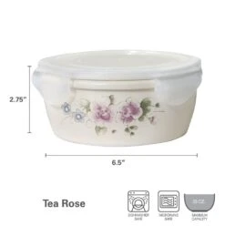 Tea Rose Storage Bowl With Lid 7 Tea Rose Storage Bowl With Lid -Kitchen Supplies Store 5257727 dimensions 01