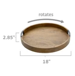 Lazy Susan Mango Wood Serve Tray, 18 Inch 11 Lazy Susan Mango Wood Serve Tray, 18 Inch -Kitchen Supplies Store 5261664 Dimension