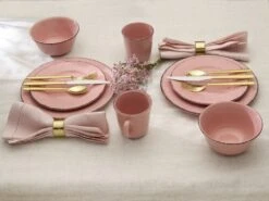 Flamingo Pink 16 Piece Dinnerware Set, Service For 4 14 Flamingo Pink 16 Piece Dinnerware Set, Service For 4 -Kitchen Supplies Store 5274259 PFZ Flamingo Pink Lifestyle Banner