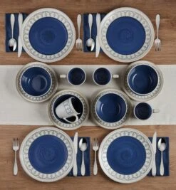 Remi Blue 16 Piece Dinnerware Set, Service For 4 12 Remi Blue 16 Piece Dinnerware Set, Service For 4 -Kitchen Supplies Store 5275473 PFZ RemiBlue 16pcs Lifestyle 2