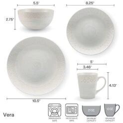 Vera 16 Piece Dinnerware Set, Service For 4 16 Vera 16 Piece Dinnerware Set, Service For 4 -Kitchen Supplies Store 5286184 6