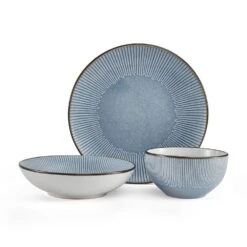Arlie Blue 12 Piece Dinnerware Set, Service For 4 -Kitchen Supplies Store 5291358 PFZ Arlie Blue 3pc Silo