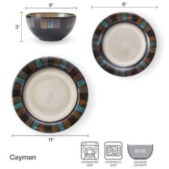 Cayman 24 Piece Dinnerware Set, Service For 8 17 Cayman 24 Piece Dinnerware Set, Service For 8 -Kitchen Supplies Store 5291865 infographic