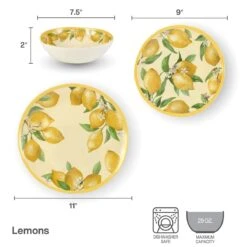Lemons Outdoor Melamine Dinnerware Set 14 Lemons Outdoor Melamine Dinnerware Set -Kitchen Supplies Store 5293373 infographic