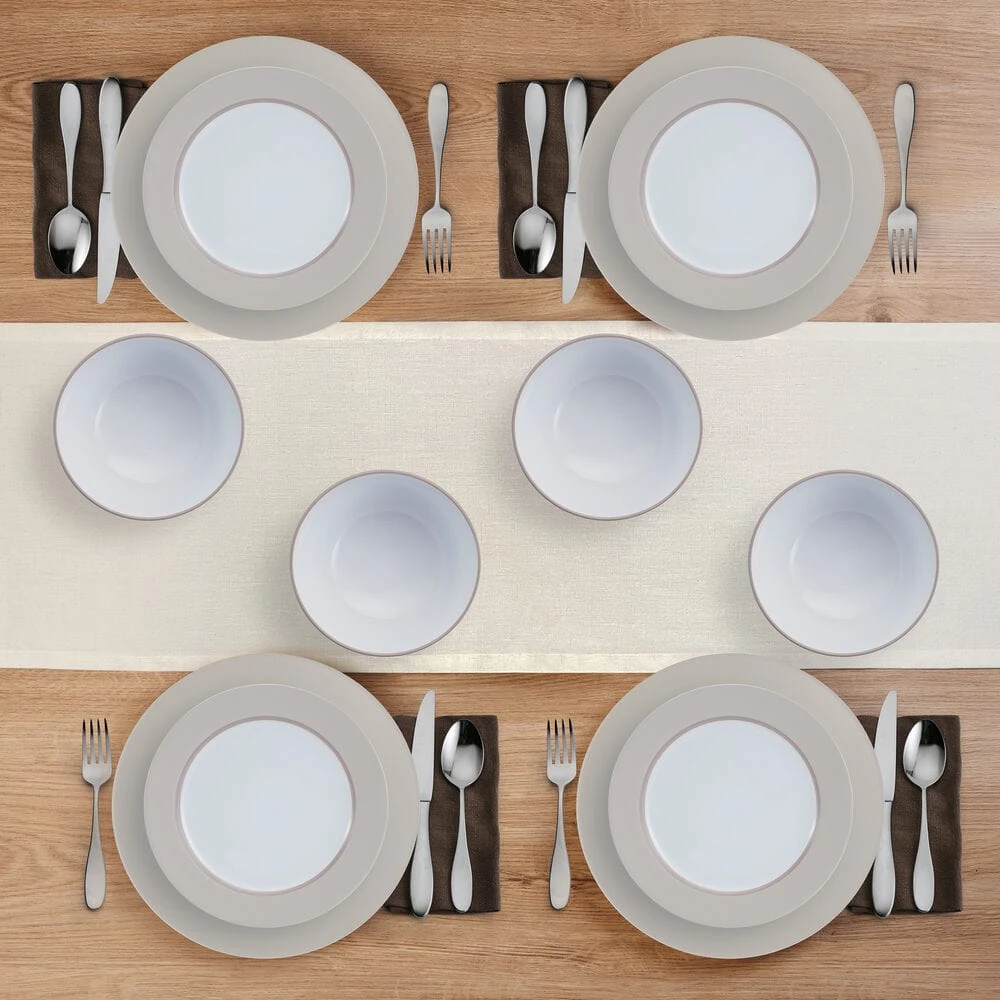 Grayson Taupe 12 Piece Dinnerware Set, Service For 4 4 Grayson Taupe 12 Piece Dinnerware Set, Service For 4 - Image 2