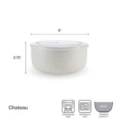 Chateau Cream Set Of 2 Storage Bowls With Lids 11 Chateau Cream Set Of 2 Storage Bowls With Lids -Kitchen Supplies Store 5297030 Chateau Bowl Infographic Dimensions