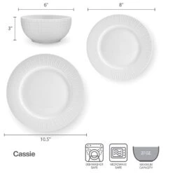 Cassie 12 Piece Dinnerware Set, Serivce For 4 15 Cassie 12 Piece Dinnerware Set, Serivce For 4 -Kitchen Supplies Store 5297430 Cassie dimsinfographic