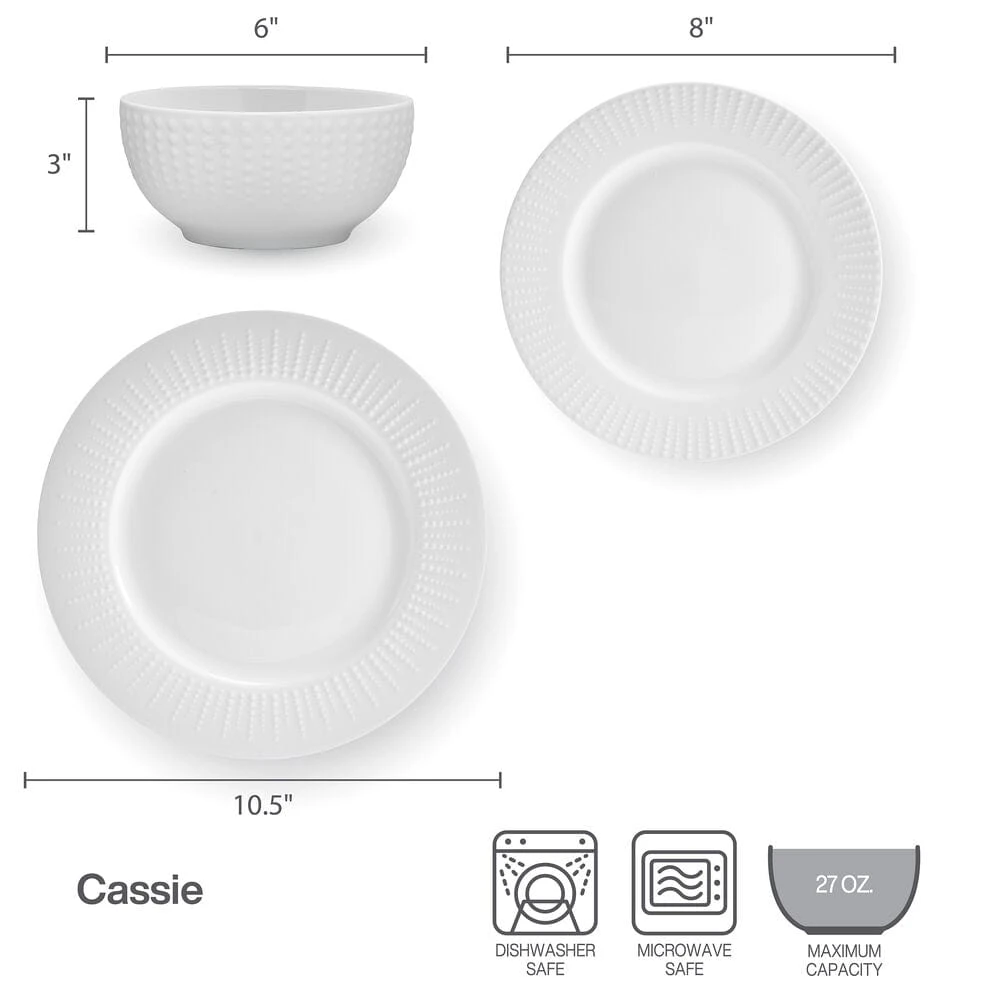 Cassie 12 Piece Dinnerware Set, Serivce For 4 7 Cassie 12 Piece Dinnerware Set, Serivce For 4 - Image 5