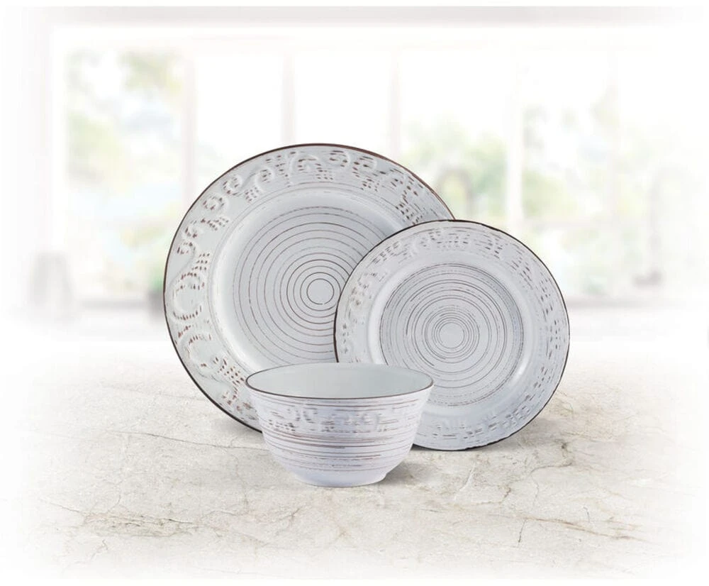 Trellis White 12 Piece Dinnerware Set, Service For 4 4 Trellis White 12 Piece Dinnerware Set, Service For 4 - Image 2