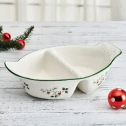 Winterberry® Divided Vegetable Bowl 6 Winterberry® Divided Vegetable Bowl -Kitchen Supplies Store Winterberry Divided Oval Bowl 5307870 2