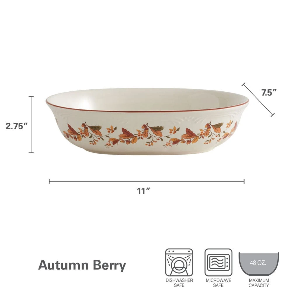 Autumn Berry Oval Vegetable Bowl 5 Autumn Berry Oval Vegetable Bowl - Image 3