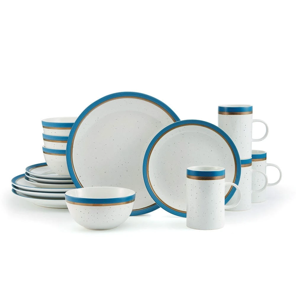 Ezra Blue 16 Piece Dinnerware Set, Service For 4 3 Ezra Blue 16 Piece Dinnerware Set, Service For 4