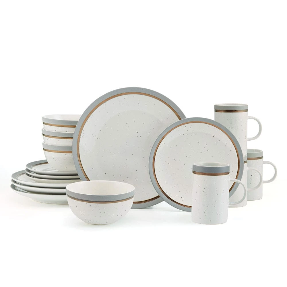 Ezra Grey 16 Piece Dinnerware Set, Service For 4 3 Ezra Grey 16 Piece Dinnerware Set, Service For 4
