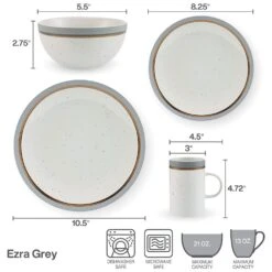 Ezra Grey 16 Piece Dinnerware Set, Service For 4 21 Ezra Grey 16 Piece Dinnerware Set, Service For 4 -Kitchen Supplies Store ezra grey 16 piece dinnerware set service for 4 5287908 10