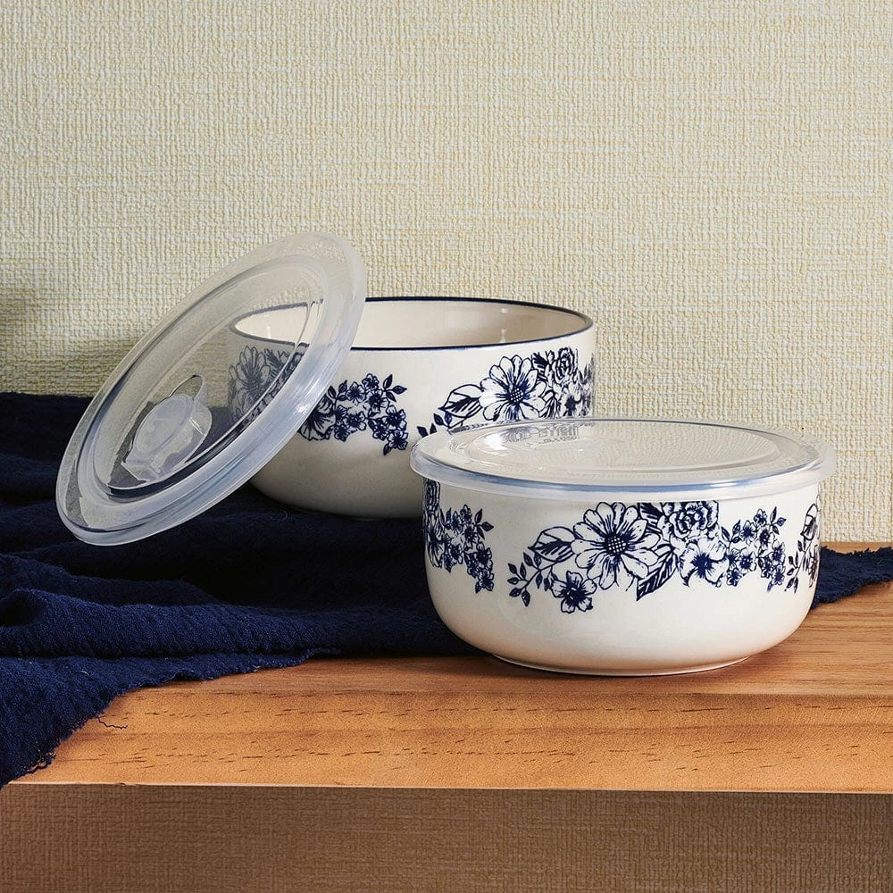 Gabriela Blue Set Of 2 Storage Bowls With Lids 4 Gabriela Blue Set Of 2 Storage Bowls With Lids - Image 2