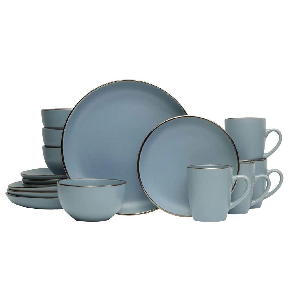 Hadlee Blue 16 Piece Dinnerware Set, Service For 4 2 Hadlee Blue 16 Piece Dinnerware Set, Service For 4