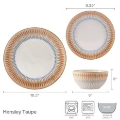 Hensley Taupe 12 Piece Dinnerware Set, Service For 4 15 Hensley Taupe 12 Piece Dinnerware Set, Service For 4 -Kitchen Supplies Store hensley taupe 12 piece dinnerware set service for 4 5291363 5