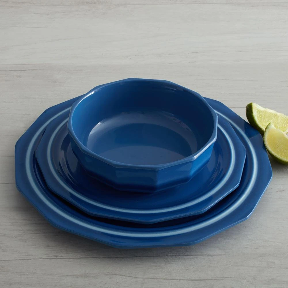 Heritage Blue Set Of 4 Outdoor Melamine Cereal Bowls 4 Heritage Blue Set Of 4 Outdoor Melamine Cereal Bowls - Image 2
