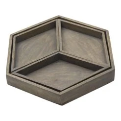 Hexagon 4 Piece Mango Wood Tray Set 12 Hexagon 4 Piece Mango Wood Tray Set -Kitchen Supplies Store hexagon 4 piece mango wood tray set 5277415 4