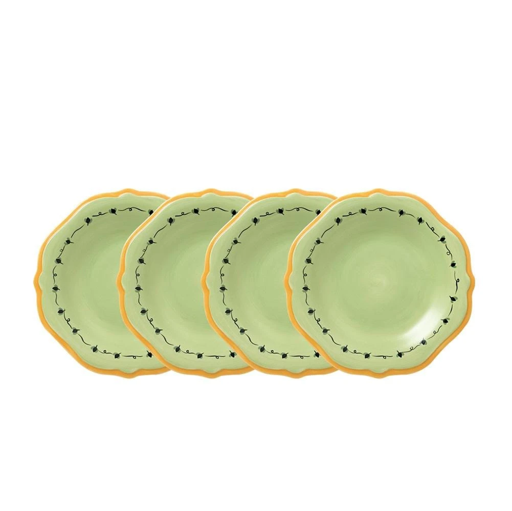 Pistoulet® Set Of 4 Salad Plates With Yellow Band 3 Pistoulet® Set Of 4 Salad Plates With Yellow Band