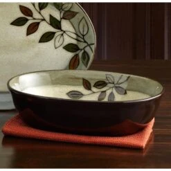 Rustic Leaves Oval Serve Bowl 7 Rustic Leaves Oval Serve Bowl -Kitchen Supplies Store rustic leaves oval serve bowl 5236145 3