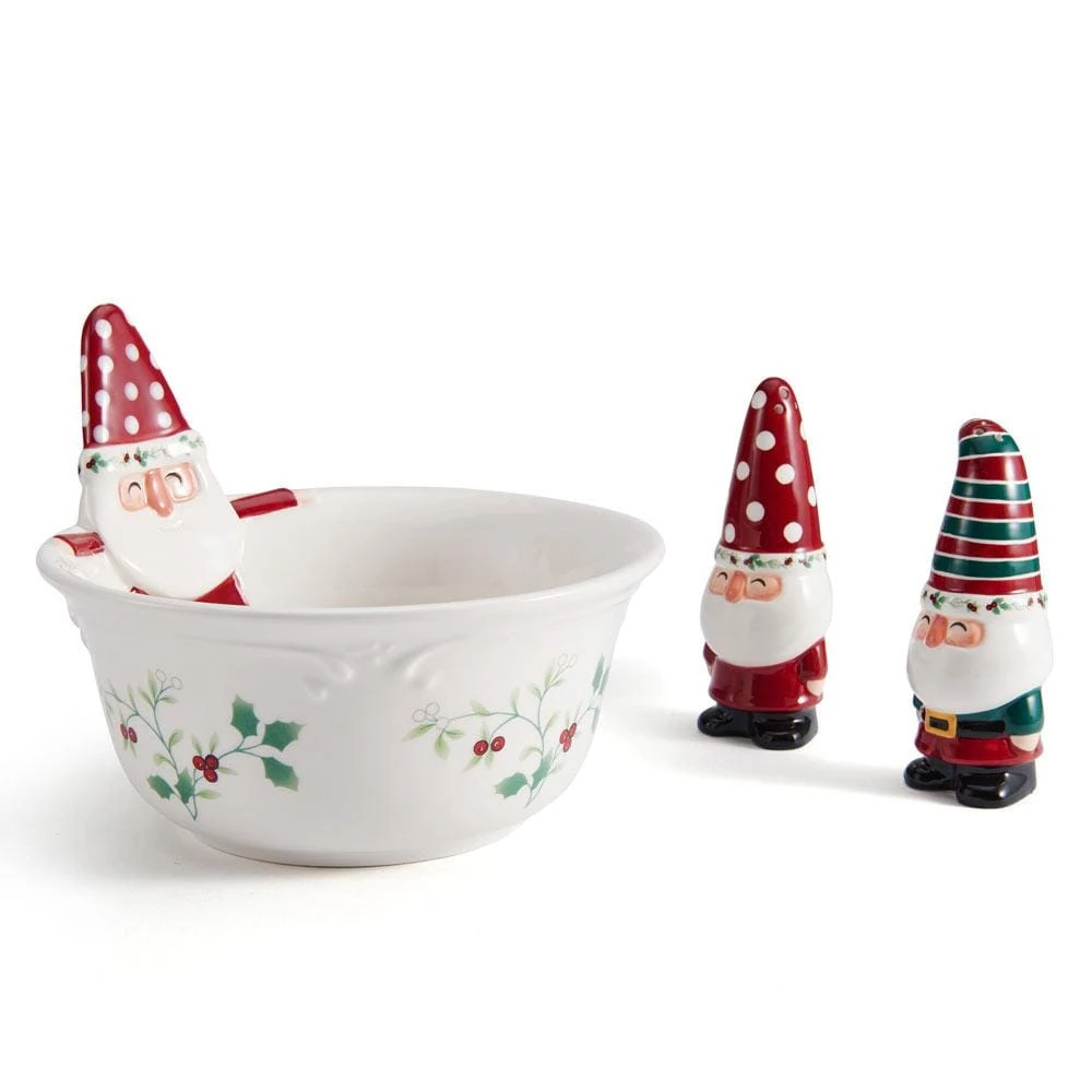 Winterberry® Gnome Bowl And Salt And Pepper Set 3 Winterberry® Gnome Bowl And Salt And Pepper Set
